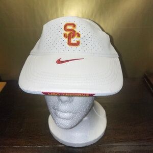 Unisex Nike Dri-Fit SC USC Trojans White Athletic Football Visor Adj strap